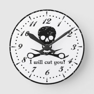 Beauty Shop Pirate Round Clock