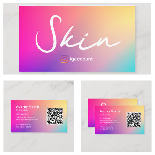 Beauty Skin Aesthetician QR Code Business Card