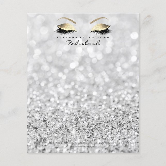Beauty Skinny Lashes Makeup Stylist Silver Grey Flyer (Front)
