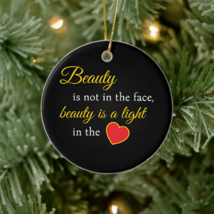 Beauty Slogan Ceramic Ornament