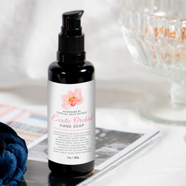 Beauty soap label tropical orchid logo or custom (Creator Uploaded)