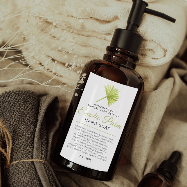 Beauty soap label tropical palm logo or custom (Creator Uploaded)