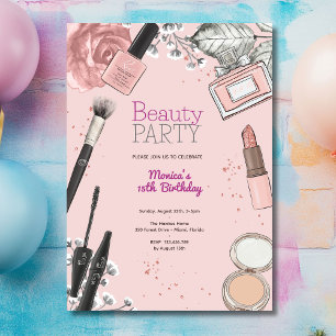 Beauty spa birthday party invitation