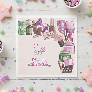 Beauty spa birthday party napkin