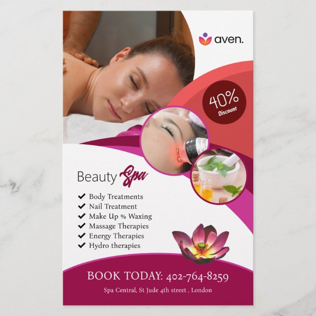 Beauty Spa Custom Flyer (Front)
