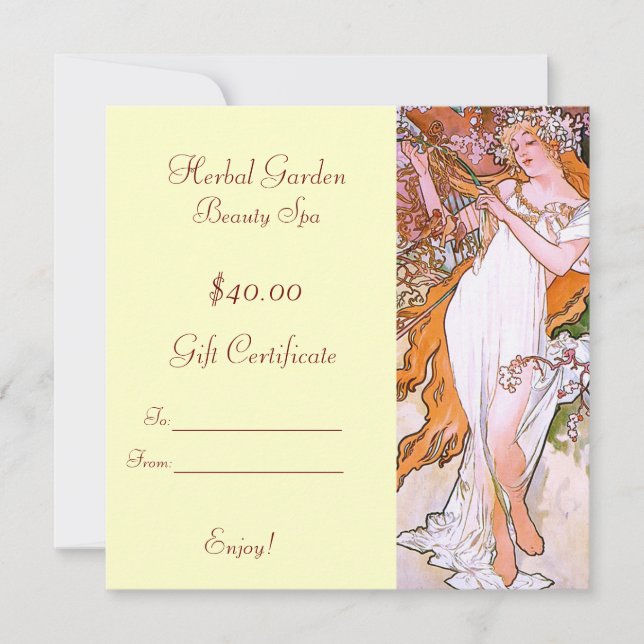 Beauty Spa Gift Certificates (Front)