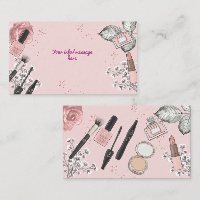 Beauty spa girly dusty rose birthday party enclosure card (Front/Back)
