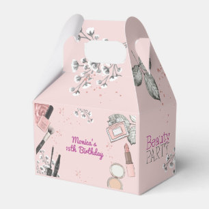 Beauty spa girly dusty rose birthday party favour box