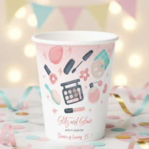 Beauty spa glitz and glam birthday party paper cups