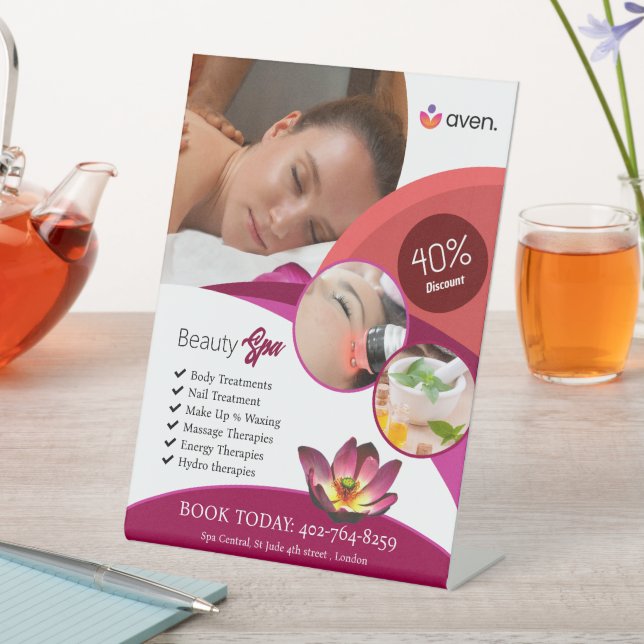 Beauty Spa Pedestal Sign (In SItu)