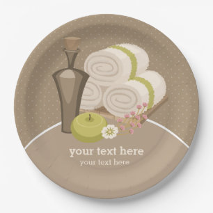 Beauty spa salon paper plate