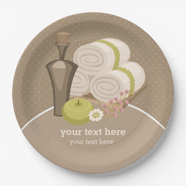 Beauty spa salon paper plate (Front)