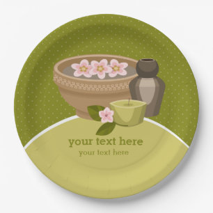 Beauty spa salon paper plate