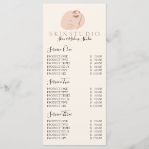 Beauty Spa Skincare Aesthetician Facial Menu