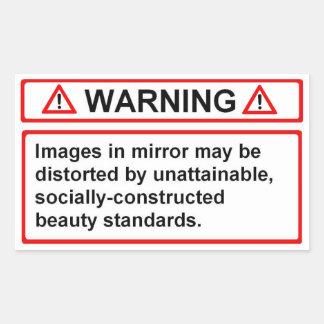 Beauty Standards Warning Rectangular Sticker