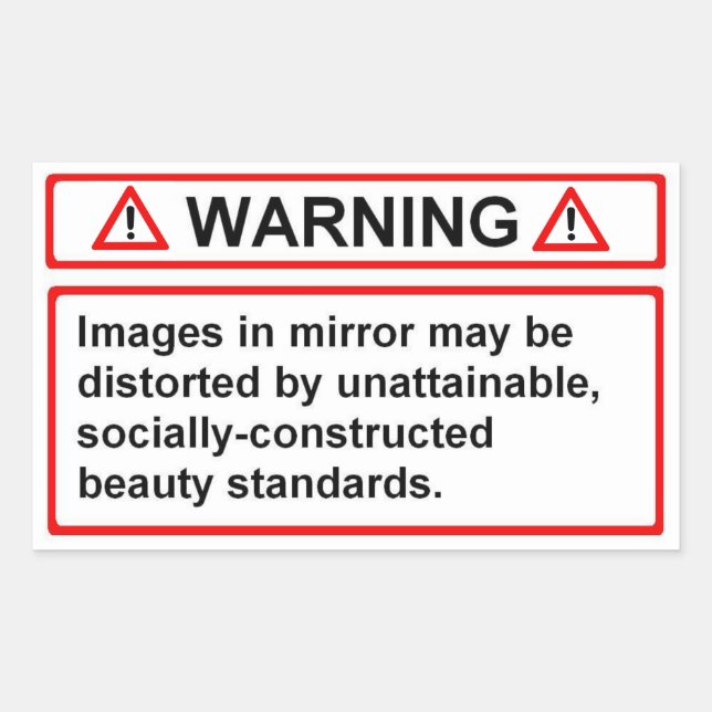 Beauty Standards Warning Rectangular Sticker (Front)