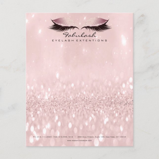 Beauty Studio Lashes Makeup Stylist Artist Pink Flyer (Front)