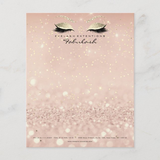 Beauty Studio Lashes Makeup Stylist Gold Skinny Flyer (Front)