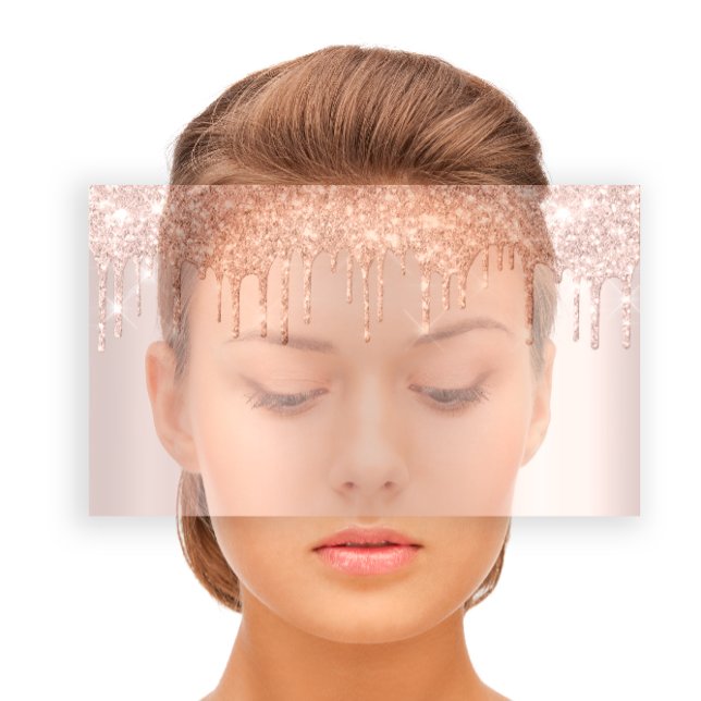 Beauty Studio Spa Lash Rose Gold Drips Hair Business Card (Beauty Studio Spa Lash Rose Gold Drips Hair Business Card)