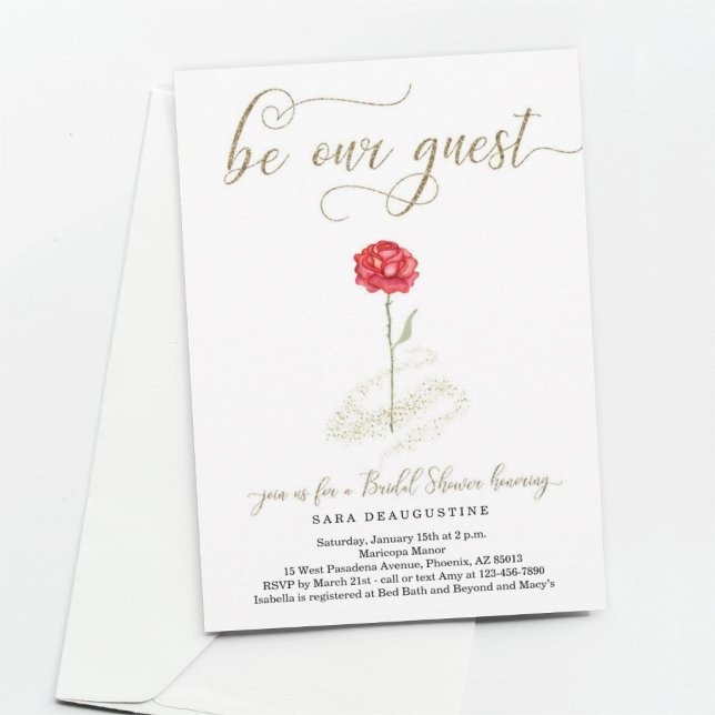 Beauty & the Beast Couple's Bridal Shower Invitation (Creator Uploaded)