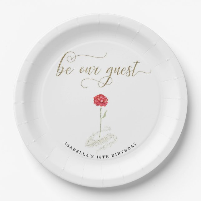 Beauty & the Beast Paper Napkins Paper Plate (Front)