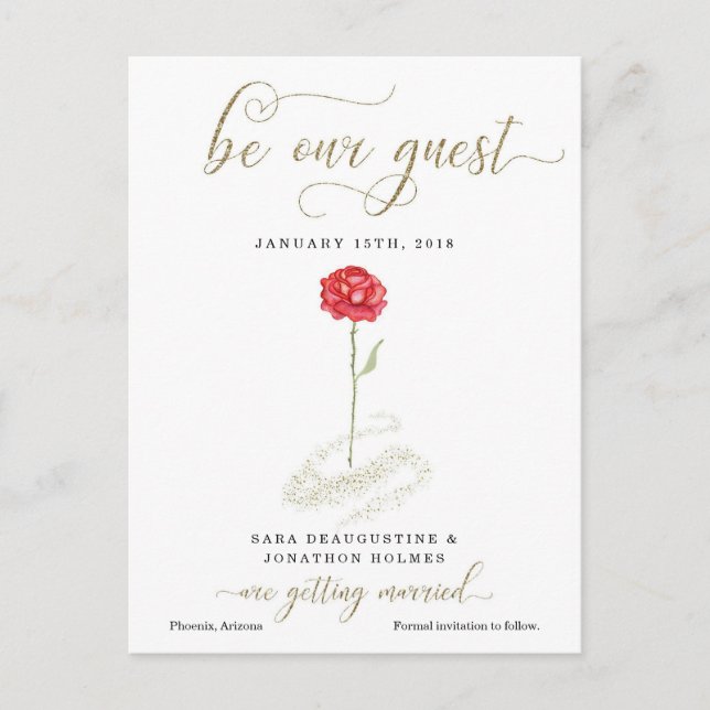 Beauty & the Beast Save the Date Announcement (Front)