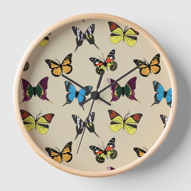 Beauty & the Butterfly Wall Clock (Front)