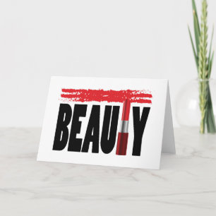 Beauty Typography Lipstick Card