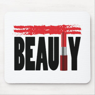 Beauty Typography Lipstick Mouse Pad
