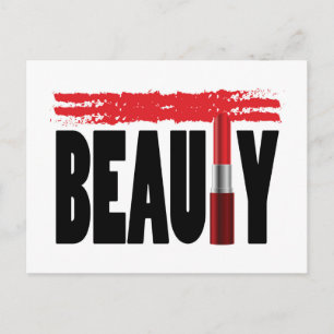 Beauty Typography Lipstick Postcard