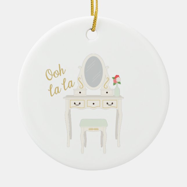 Beauty Vanity Ceramic Ornament (Front)