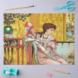 Beauty, Vintage Illustration by W. Crane Decoupage Tissue Paper