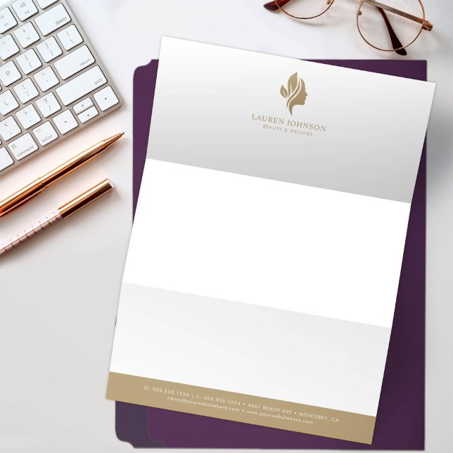 Beauty Wellness Your Logo Here Custom Letterhead (Creator Uploaded)