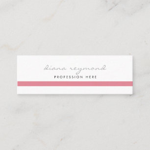 beauty white basic business card with pink stripe