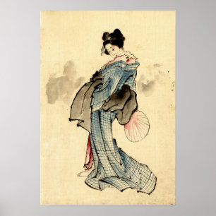 Beauty with Fan 1840 Poster