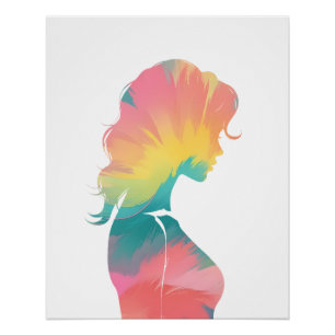 Beauty Woman Illustration Silhouette Style Poster