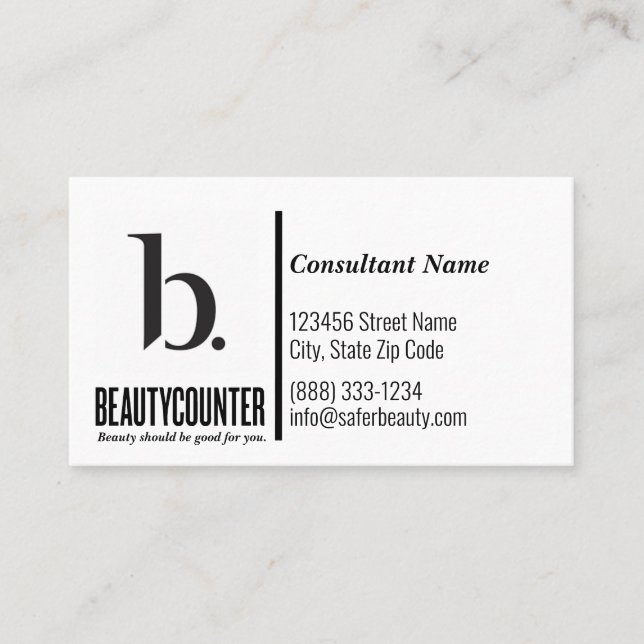 Beautycounter Business Card Never List (Front)