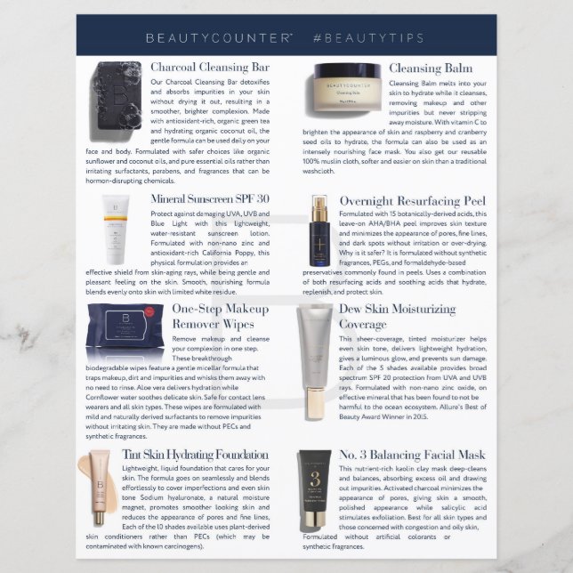 Beautycounter Tipsheet (Front)