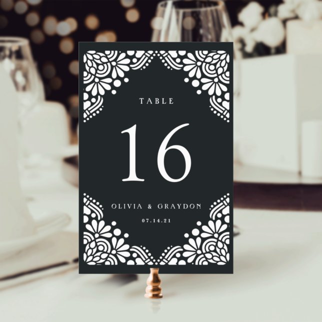 Beaux Arts Personalised Table Number Card (Creator Uploaded)