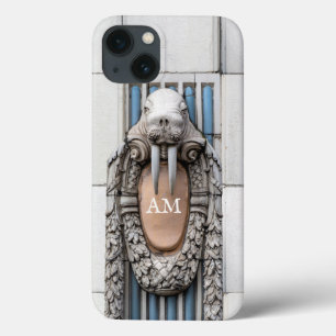 Beaux Arts Walrus Sculpture Custom Monogram iPhone 13 Case
