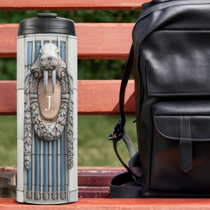 Beaux Arts Walrus Sculpture Custom Monogram Thermal Tumbler