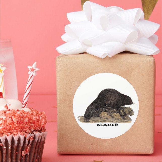   Beaver 1814  Classic Round Sticker (Party)