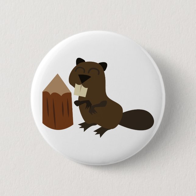 Beaver 6 Cm Round Badge (Front)