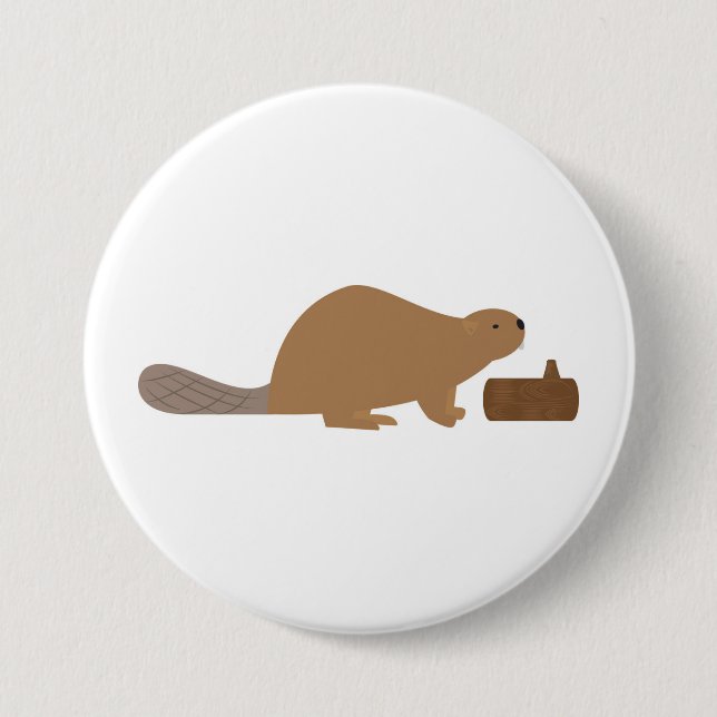 Beaver 7.5 Cm Round Badge (Front)