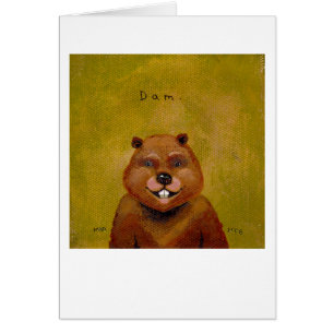 Beaver art original painting slightly deranged fun