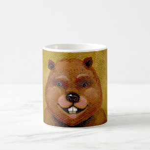 Beaver art original painting slightly deranged fun coffee mug