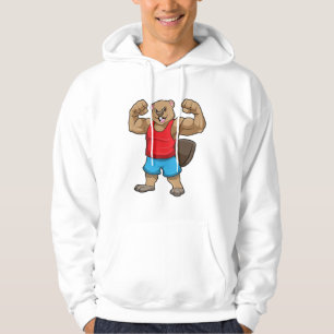 Beaver as Bodybuilder with big Upper arms Hoodie