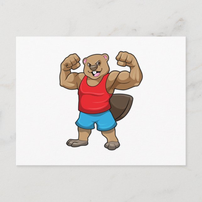 Beaver as Bodybuilder with big Upper arms Postcard (Front)