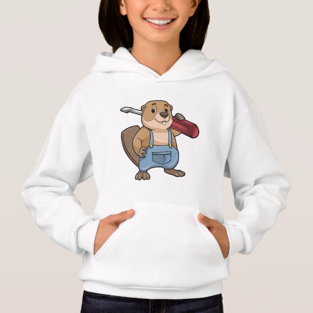 Beaver as Craftsman with Wrench (Front)