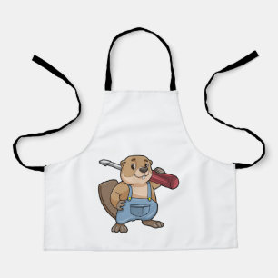 Beaver as Craftsman with Wrench Apron
